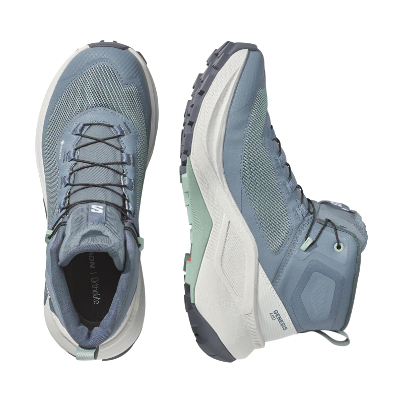 Salomon Women's Genesis Mid GTX Hiking Shoes Grisaille Green Milieu-4