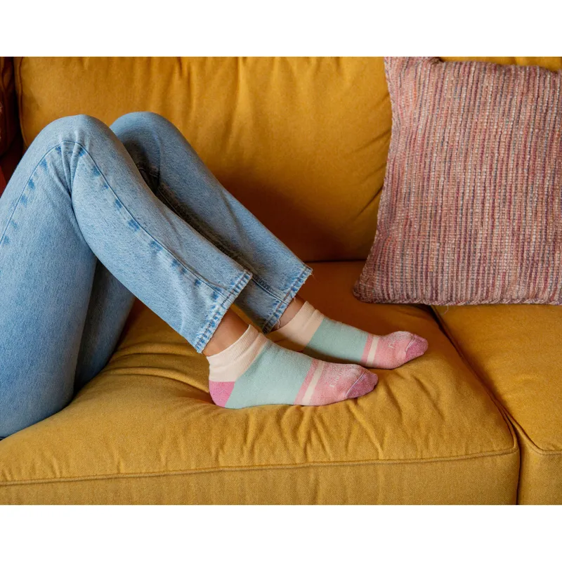 Darn Tough Women's Home Base No Show Heavyweight Socks with Full Cushion Honeydew-4