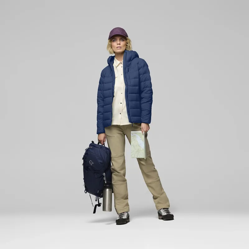 Norrona Women's Femund Down700 Zip Hooded Jacket Indigo Night-2