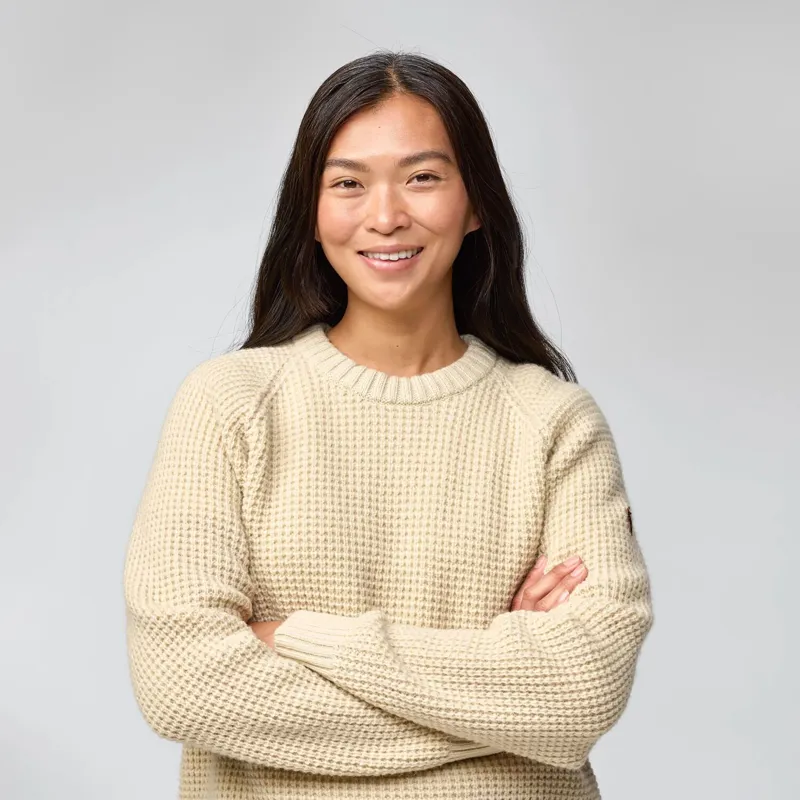 Fjallraven Women's Ovik Waffle Knit Jumper Grey-5