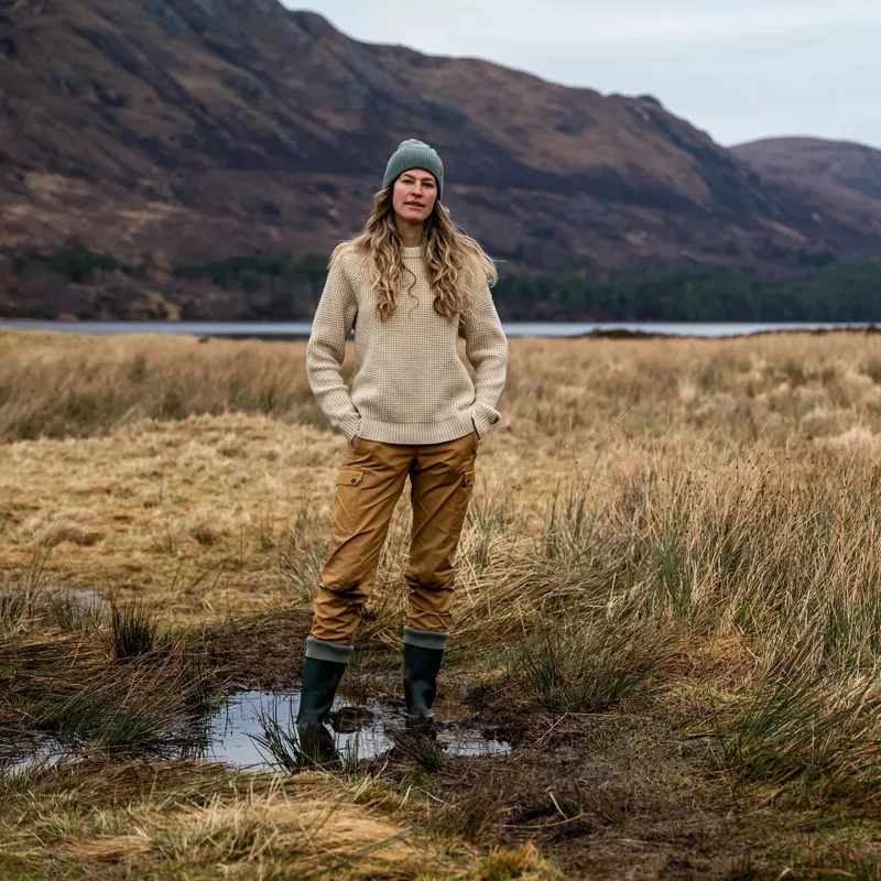 Fjallraven Women's Ovik Waffle Knit Jumper Light Beige-8