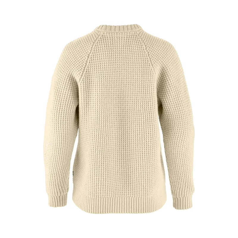 Fjallraven Women's Ovik Waffle Knit Jumper Light Beige-1
