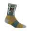 Darn Tough Womens Critter Club Micro Crew Lightweight Hiking Sock Owl Green