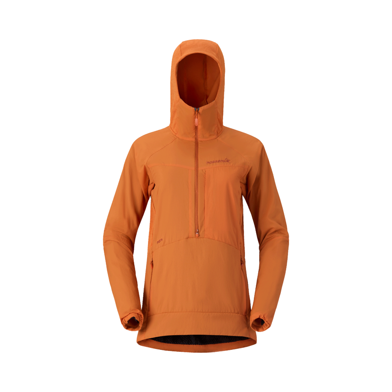 Norrona Women's More Octa Zip Hood Midlayer Flame