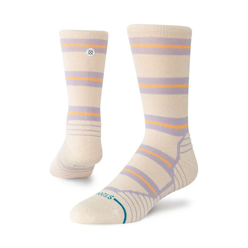 Stance Women's Beam Stripe Mid Crew Socks Oatmeal-1