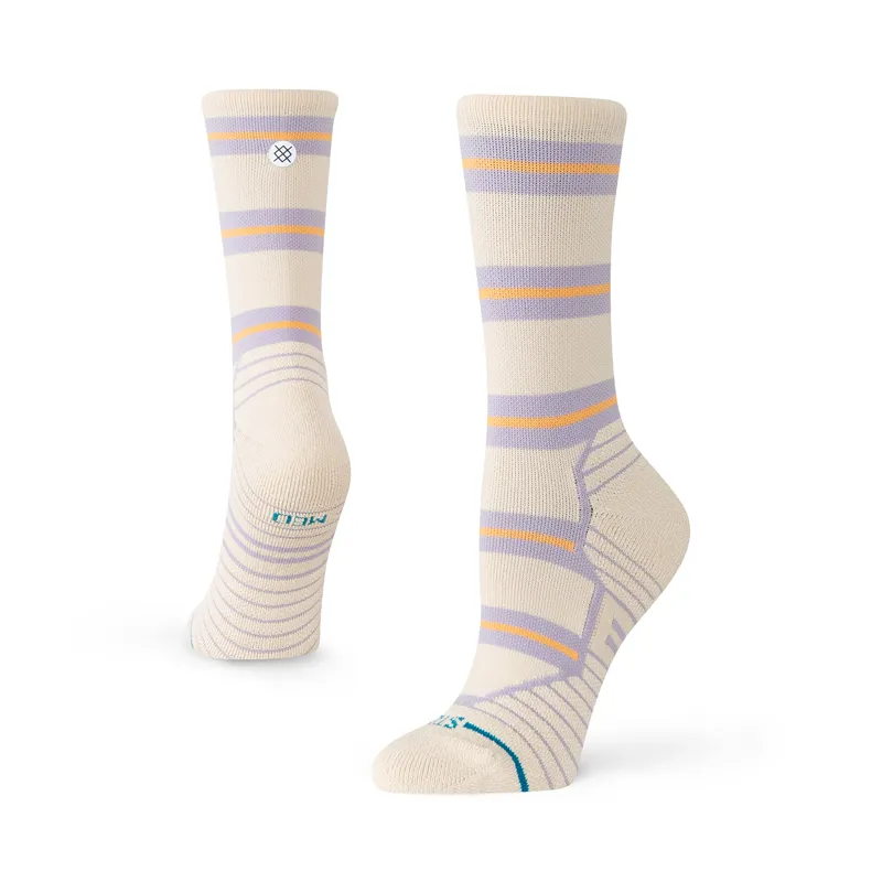 Stance Women's Beam Stripe Mid Crew Socks Oatmeal