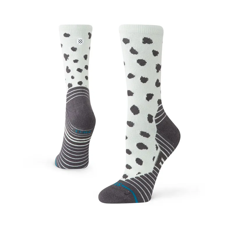 Stance Women's Leopard Mid Crew Socks Light Blue