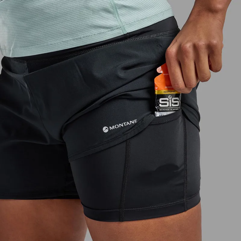 Montane Women's Slipstream Twin Skin Shorts Black-4