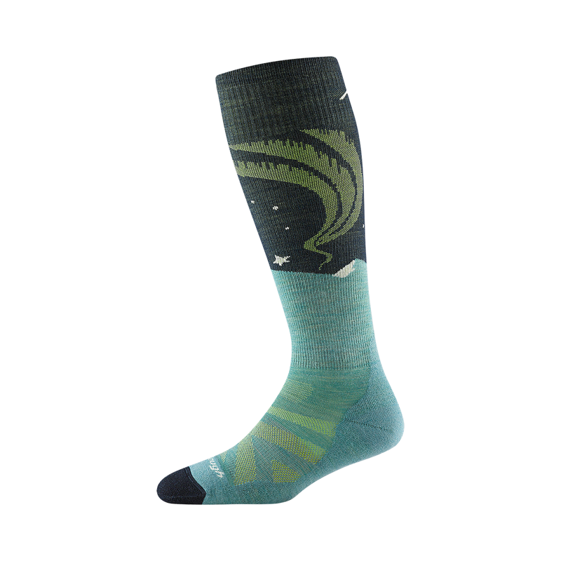 Darn Tough Women's Aurora Over-The-Calf Lightweight Ski Socks Aqua-1