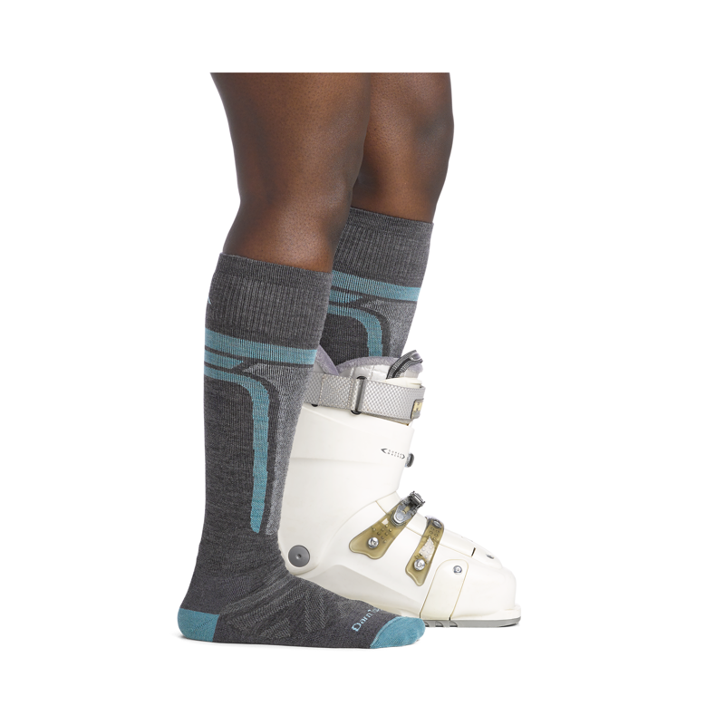 Darn Tough Women's Edge Over-the-Calf Midweight with Cushion Ski Socks Gray-1