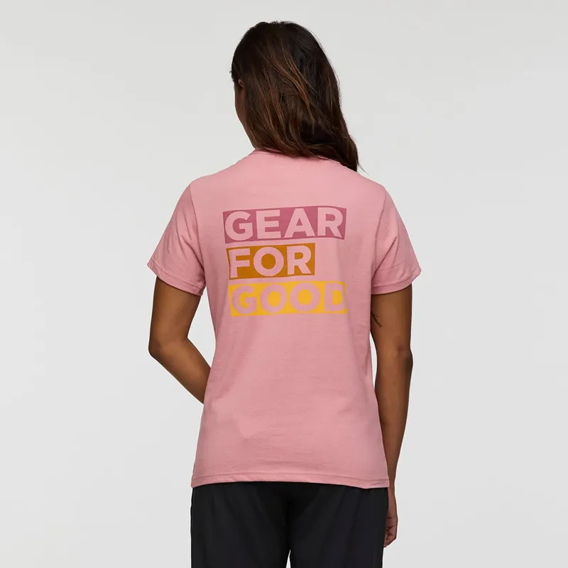 Cotopaxi Women's Gear For Good Stripes T-Shirt Rose-5