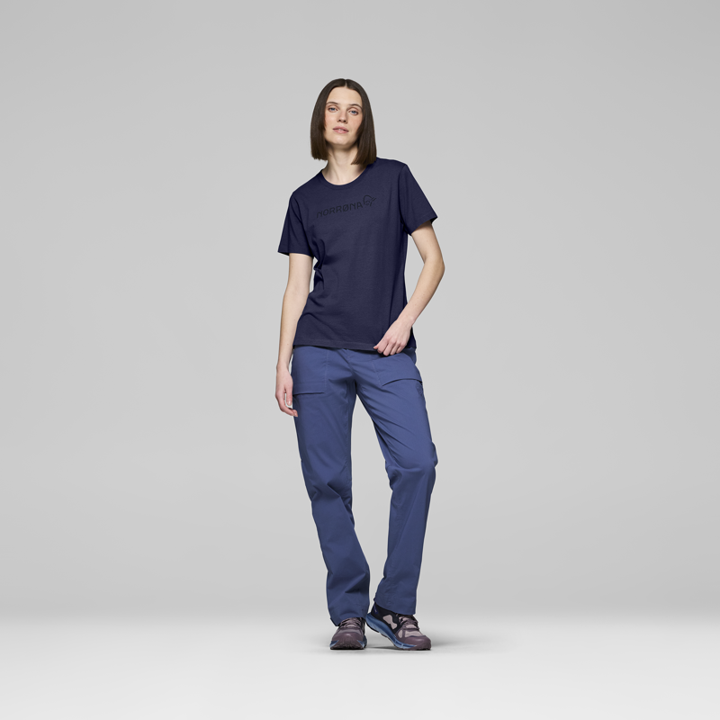 Norrona Women's 29 Cotton  Viking T-Shirt Indigo-3