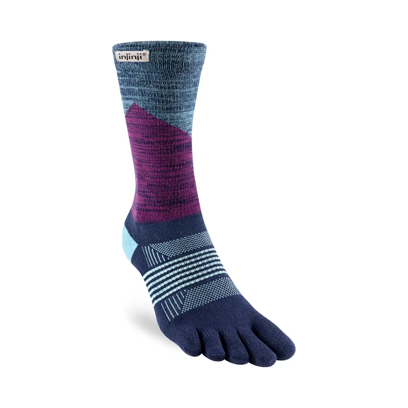 Injinji Women's Trail Midweight Crew Trail Running Hiking Socks Twilight-1
