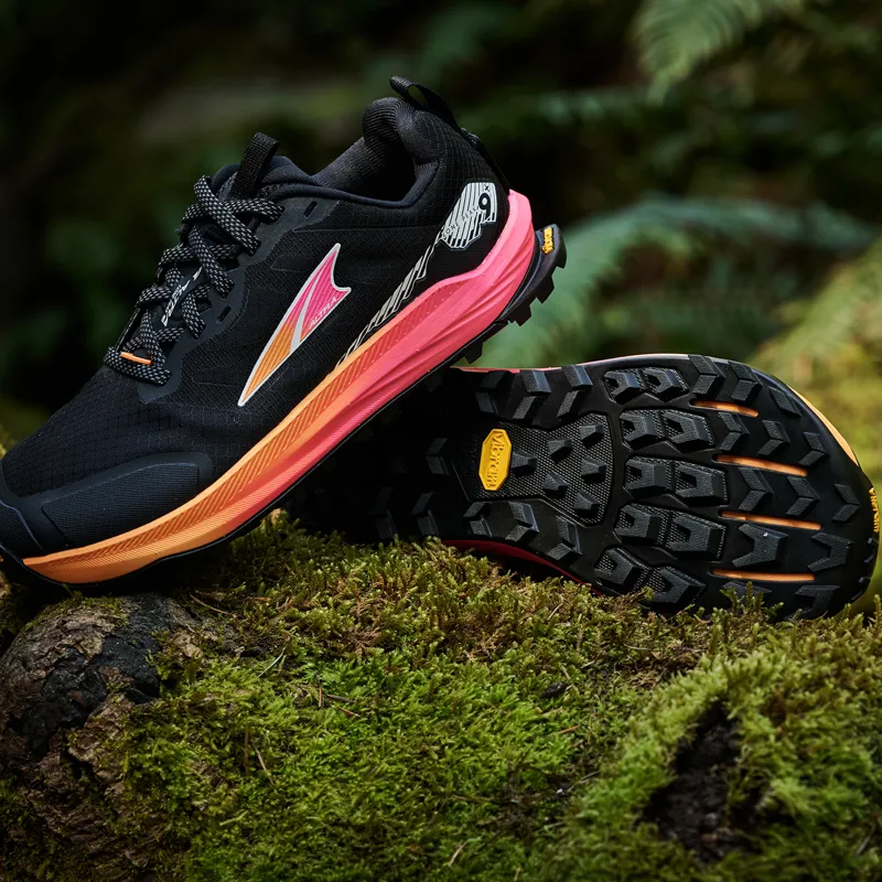Altra Women's Lone Peak 9 Plus Trail Shoes Black Knockout Pink White-9
