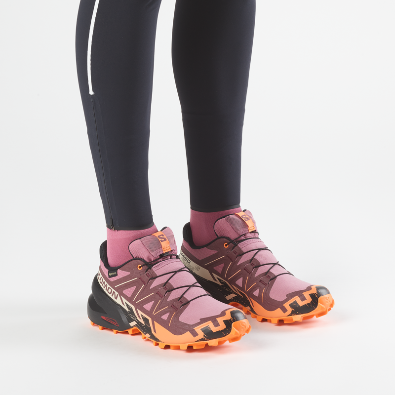 Salomon Women's  Speedcross 6 GTX Trail Running Shoes Dusky Orchid / Huckleberry-6