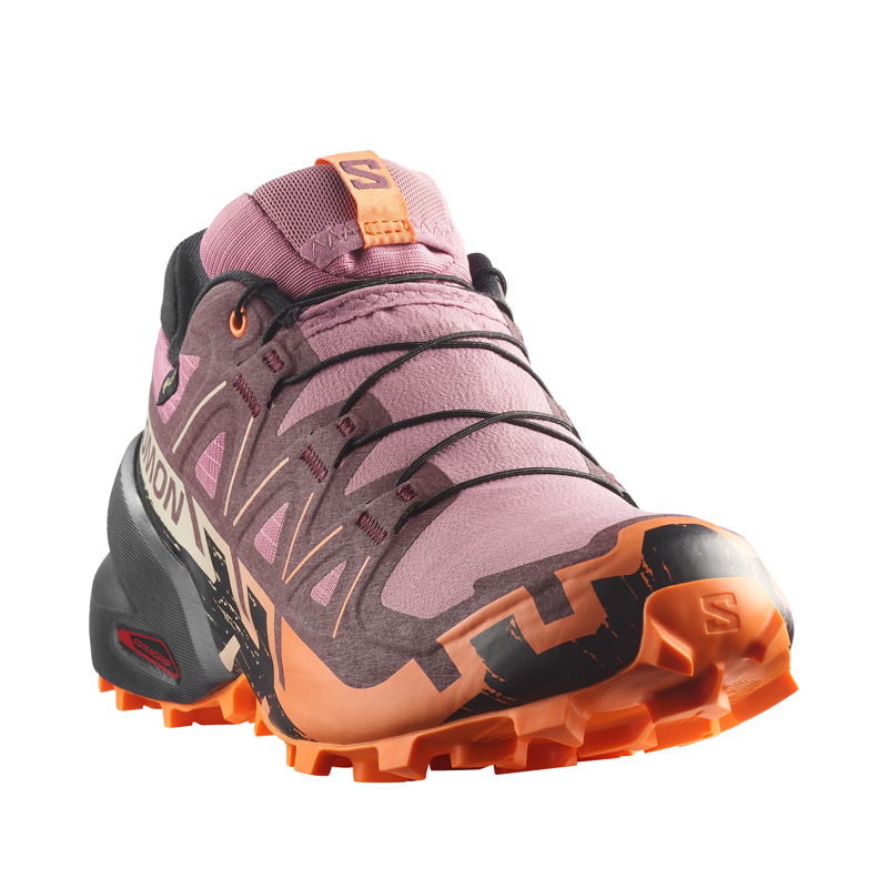 Salomon Women's  Speedcross 6 GTX Trail Running Shoes Dusky Orchid / Huckleberry-2