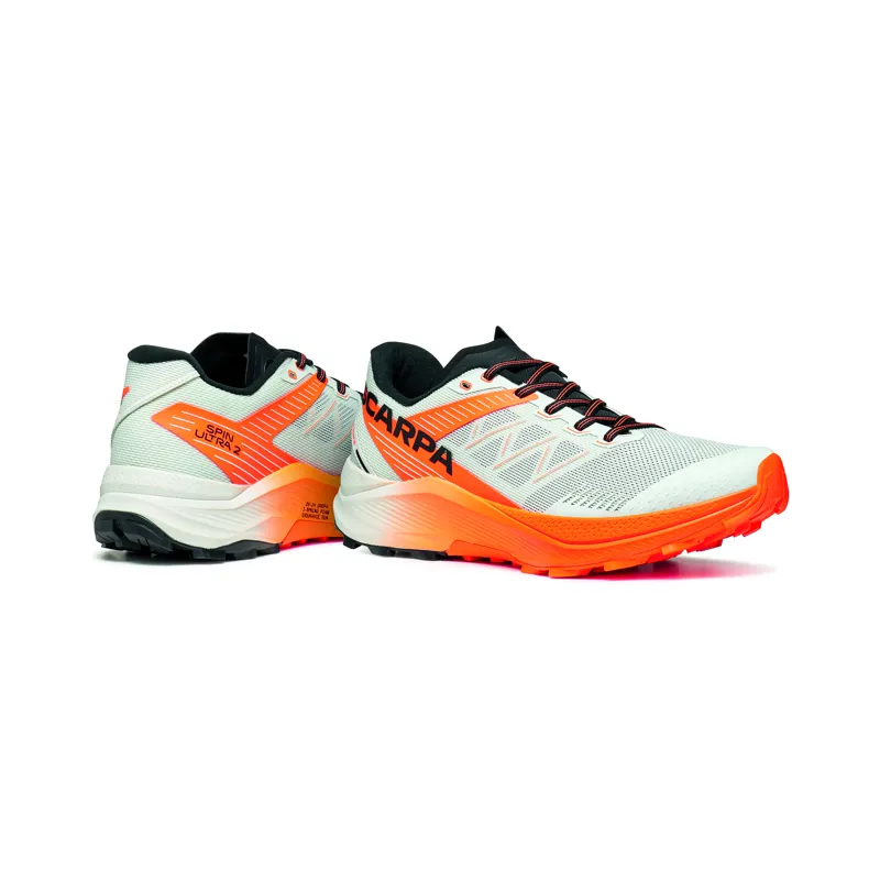Scarpa Women's Spin Ultra 2 Trail Running Shoes Ice / Orange Fluo-6