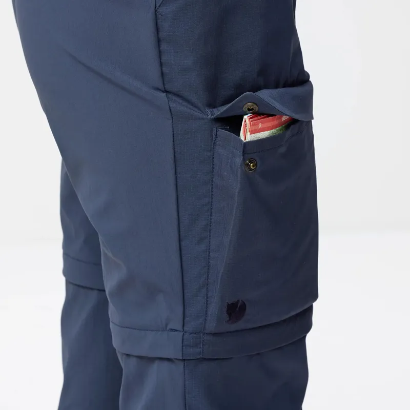 Fjallraven Women's Abisko Hybrid Trail Zip-Off Trousers Navy-9