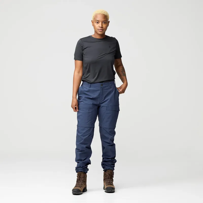 Fjallraven Women's Abisko Hybrid Trail Zip-Off Trousers Navy-2