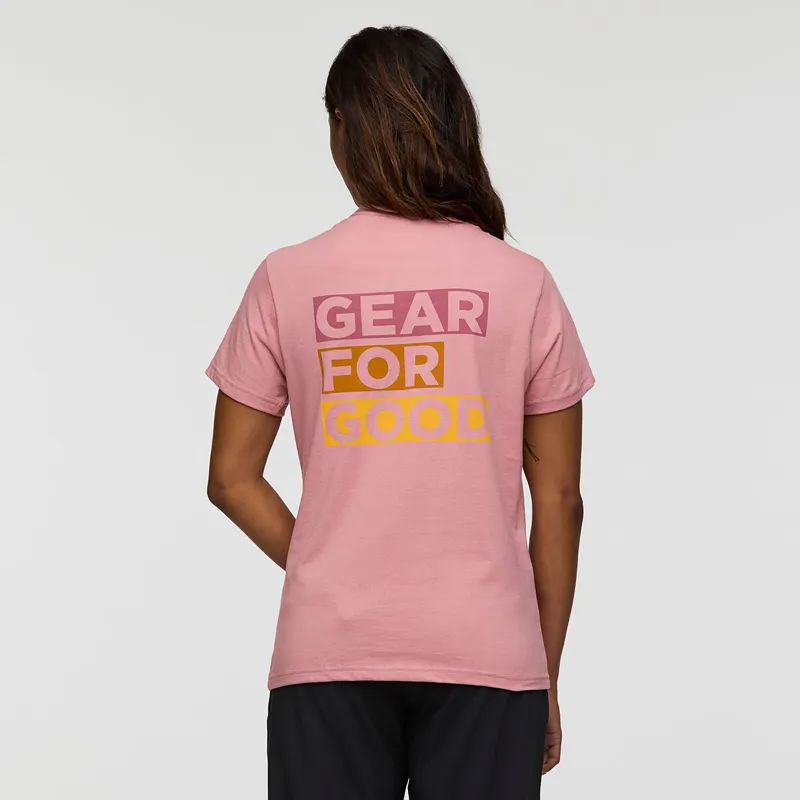 Cotopaxi Women's Gear For Good Stripes T-Shirt Rose-5