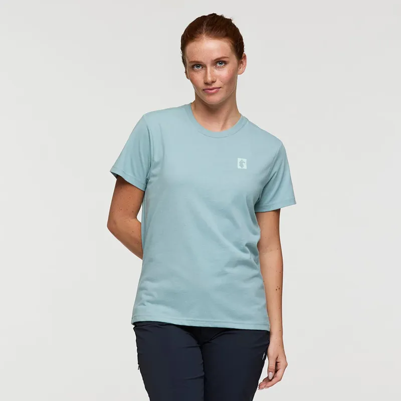 Cotopaxi Women's Gear For Good Stripes T-Shirt Sea Spray-3