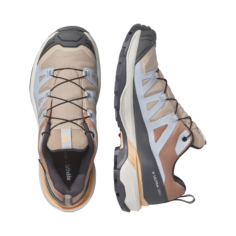 Salomon Women's X Ultra 360 GTX Walking Shoes Oxford Tan / Pearl Blue-2