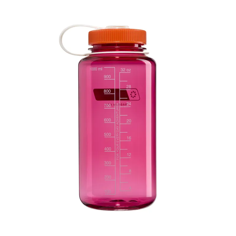 Nalgene Wide Mouth Tritan Renew 1 Litre Bottle Fuschia Purple/Flame-1