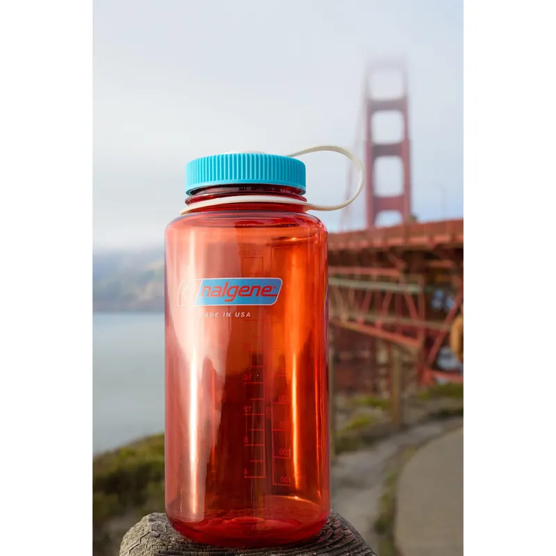 Nalgene Wide Mouth Tritan Renew 1 Litre Bottle Flame/Blue Atoll-3