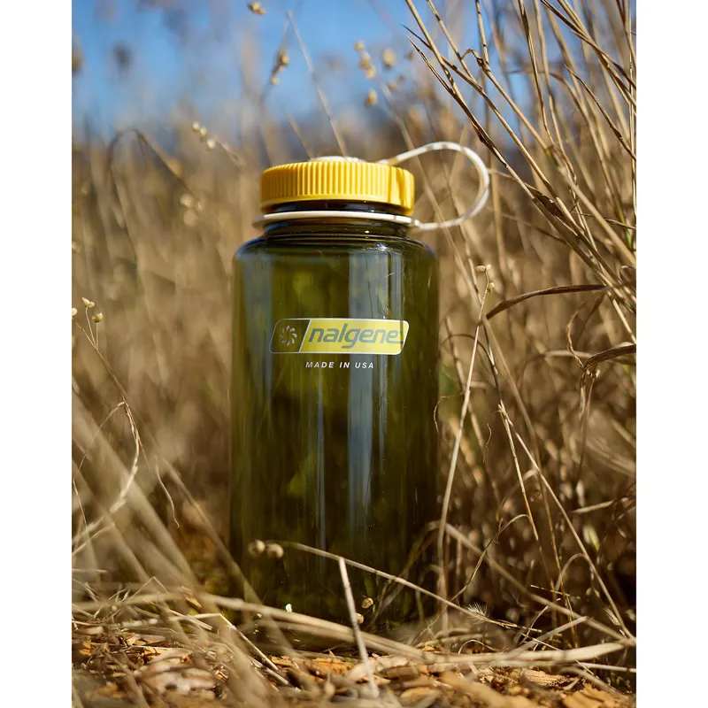 Nalgene Wide Mouth Tritan Renew 1 Litre Bottle Oil Green/Freesia-5