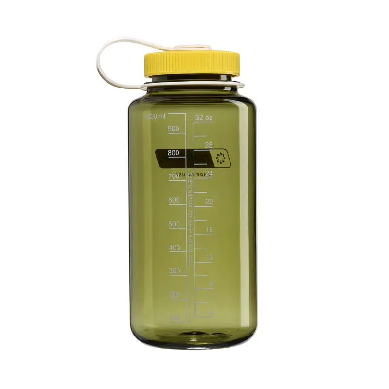 Nalgene Wide Mouth Tritan Renew 1 Litre Bottle Oil Green/Freesia-1