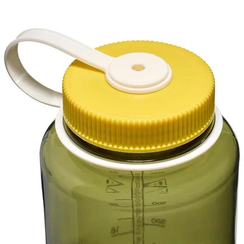 Nalgene Wide Mouth Tritan Renew 1 Litre Bottle Oil Green/Freesia-2