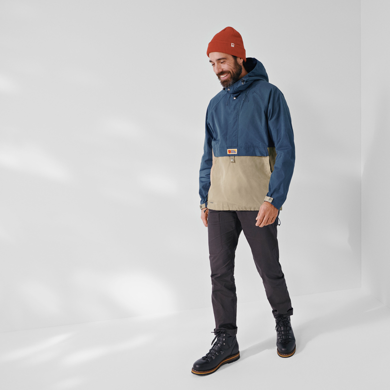 Fjallraven Mens Vardag Anorak Uncle Blue/Sand Stone-3