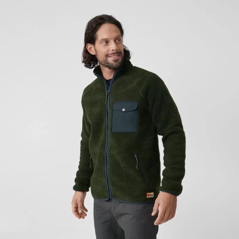 Fjallraven Mens Vardag Pile Fleece Buckwheat Brown/Laurel Green-4