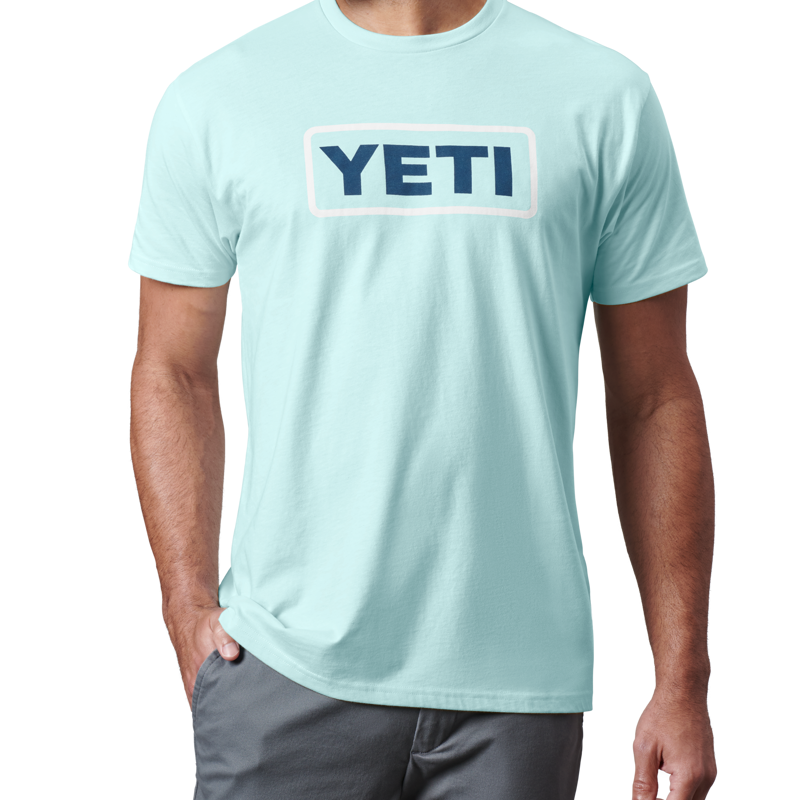 YETI Mens Logo Badge T-Shirt Light Blue-1