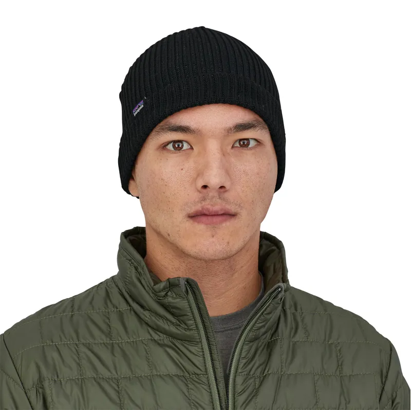 Patagonia Fishermans Rolled Beanie Black-3