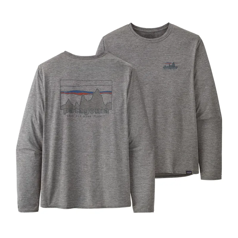 Patagonia Men's L/S Capilene Cool Daily Graphic Shirt Feather Grey-4