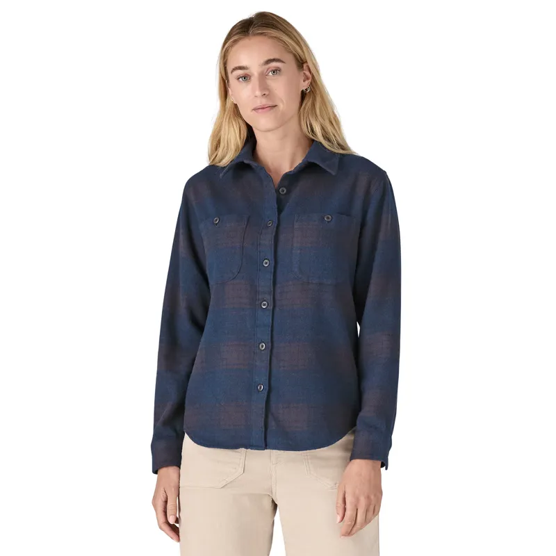 Patagonia Women's Fjord Flannel Shirt Cascade Tidepool Blue-2