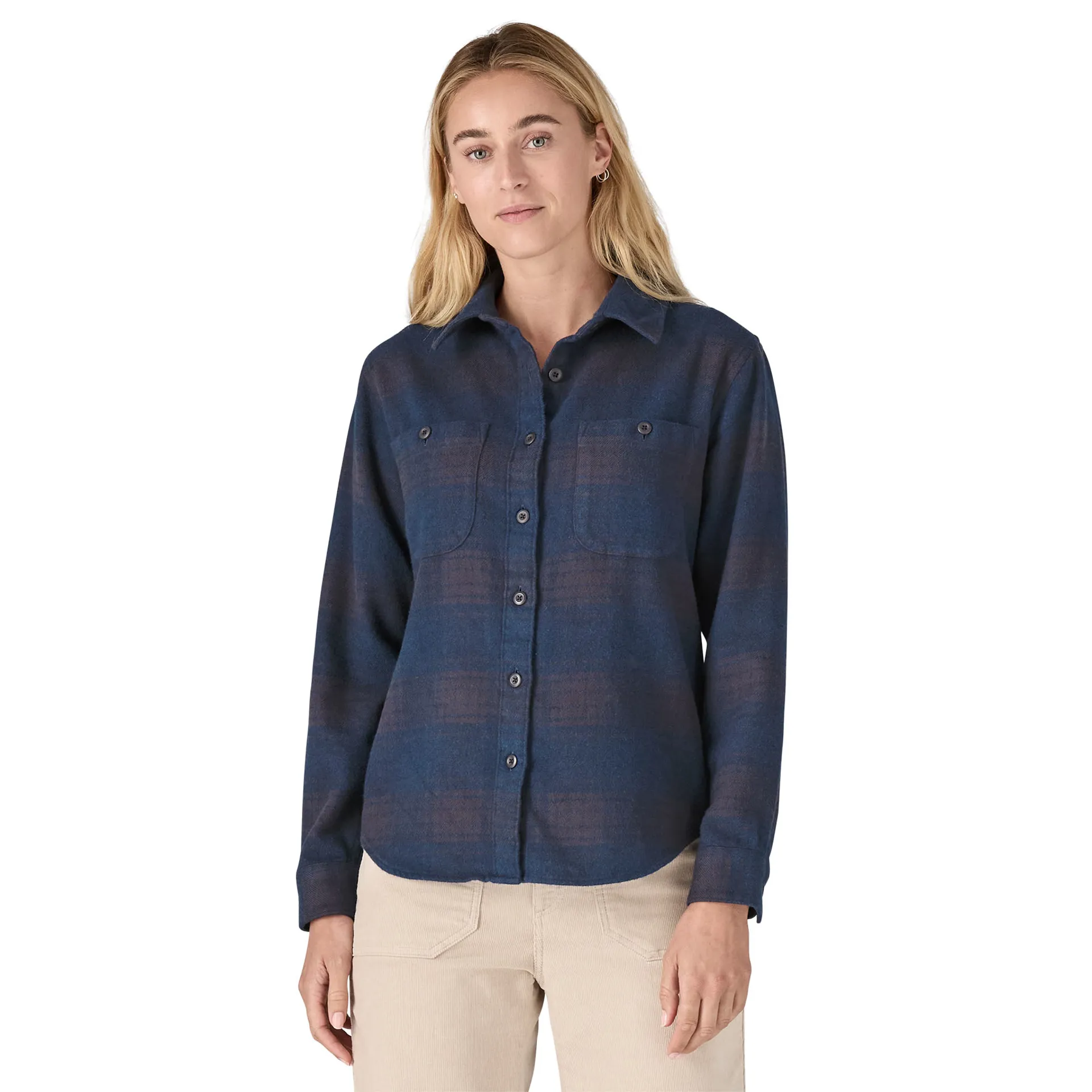 Patagonia Women's Fjord Flannel Shirt Cascade Tidepool Blue