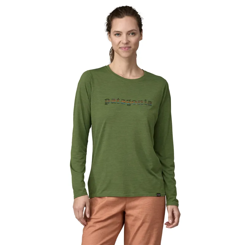 Patagonia Women's L/S Capilene Cool Daily Graphic Shirt Terrain Green-1
