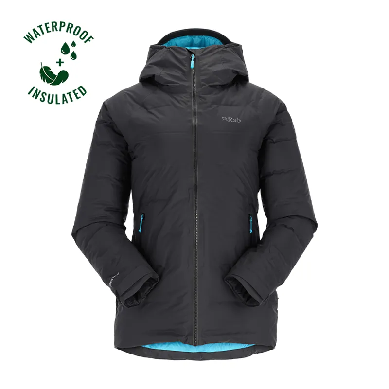 Rab Women's Valiance Jacket Black Aquamarine