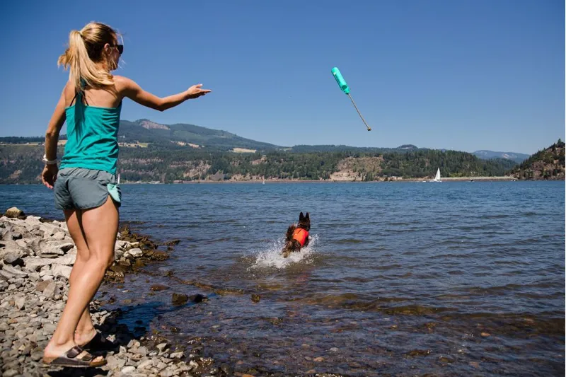 Ruffwear Lunker Floating Throw Toy Aurora Teal-3