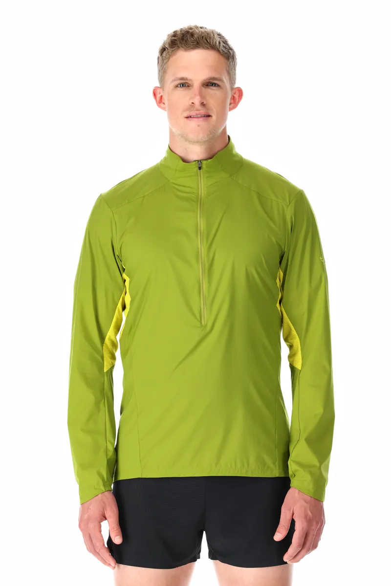 Rab Mens Windveil Pull-On Jacket Aspen Green/Zest-5