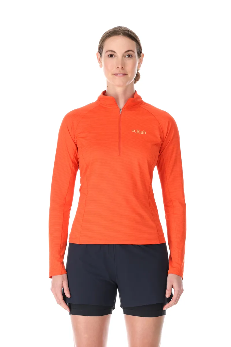 Rab Womens Sonic LS Zip Red Grapefruit-2