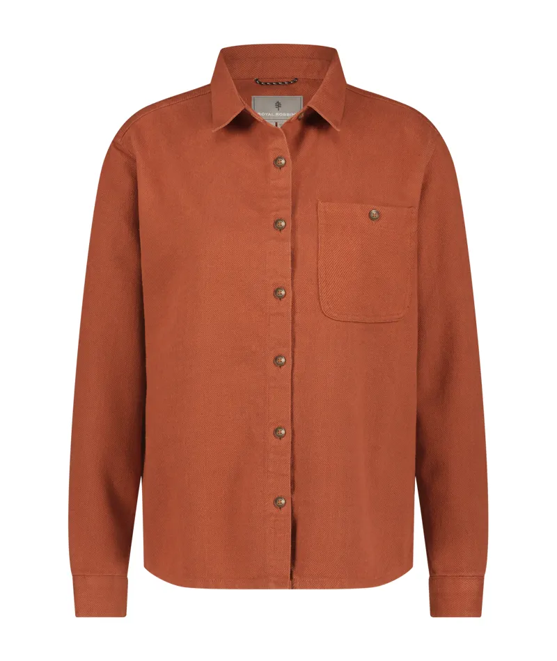 Royal Robbins Women's Clouds Rest Hemp LS Shirt Baked Clay Heather