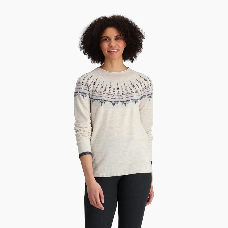 Royal Robbins Women's Westlands Fairisle Crew Sand Dollar Muir-5