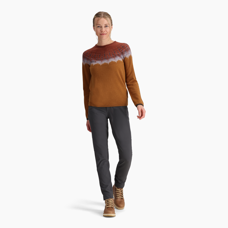Royal Robbins Women's Westlands Fairisle Crew Rustic Muir-2