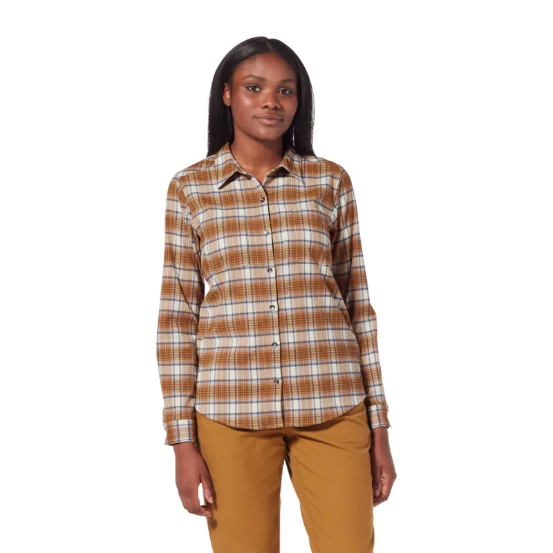 Royal Robbins Womens Thermotech Flannel Shirt Ivory Jura Plaid-1