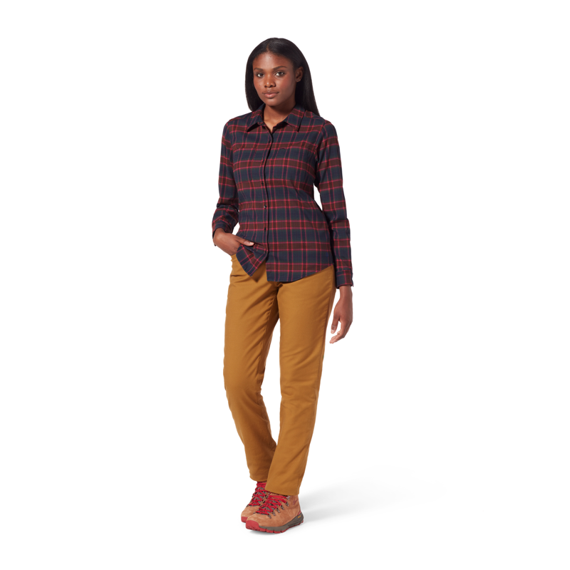 Royal Robbins Womens Thermotech Flannel Shirt Dark Mahogany Jura Plaid-2