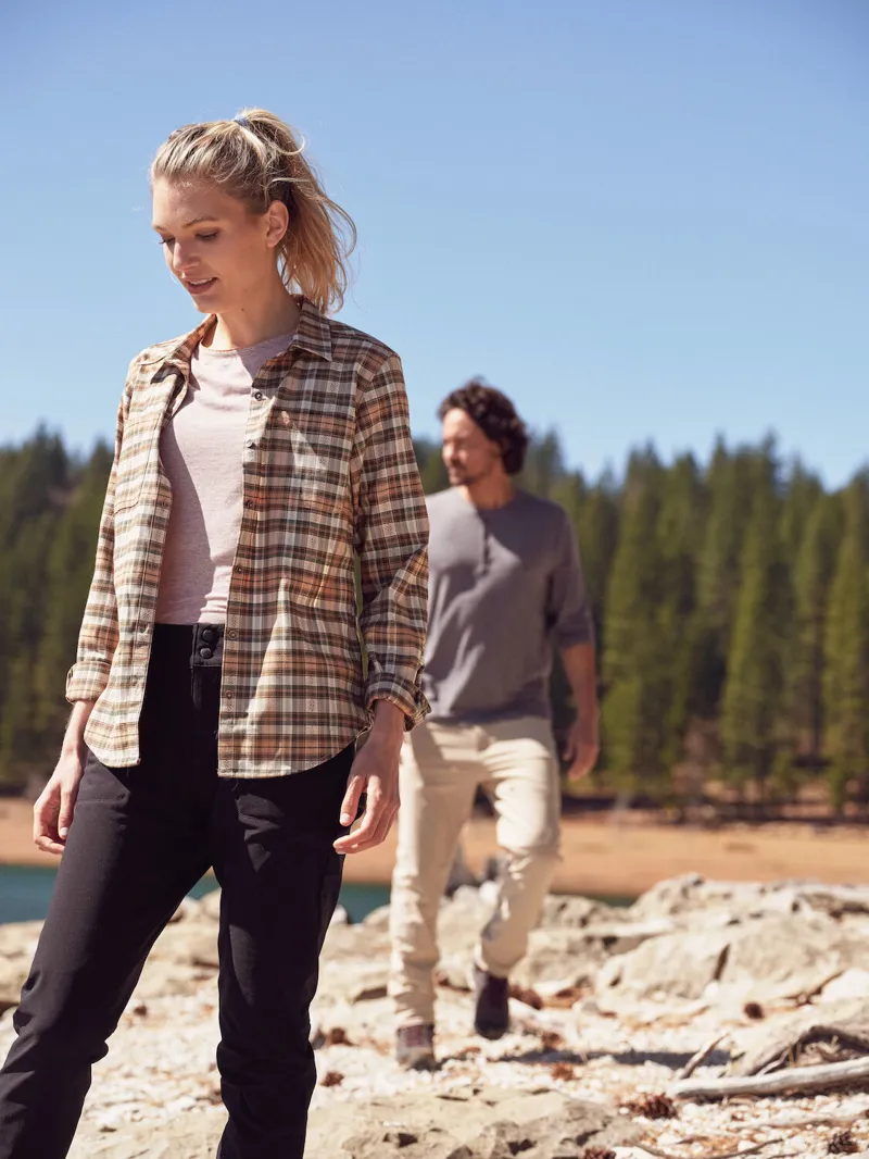 Royal Robbins Womens Thermotech Flannel Shirt Ivory Jura Plaid-5