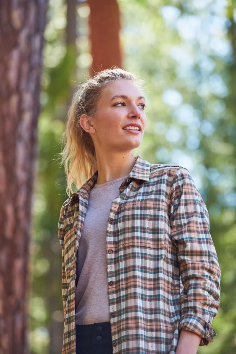 Royal Robbins Womens Thermotech Flannel Shirt Sea Jura Plaid-4